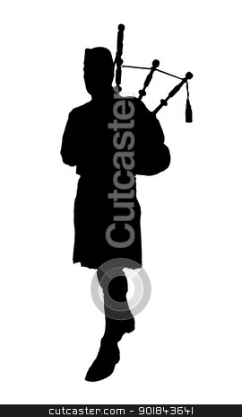 Silhouette of bagpiper Silhouette of bagpiper stock photo, Large photo of isolated silhouette of bagpipe player by vaximilian