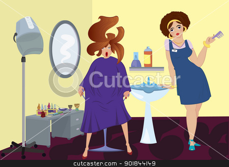 To use this stock image in your creative project, please select the size you need over to the right and click the "Add to Cart" button.
Your downloaded image will come with the Cutcaster watermark removed so don’t worry about the watermark you see on this page. Beauty salon professional and a client near stand up blow dryer stock vector clipart, Beauty salon professional and a client near stand up blow dryer by Zebra-Finch