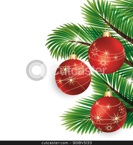 To use this stock image in your creative project, please select the size you need over to the right and click the "Add to Cart" button.
Your downloaded image will come with the Cutcaster watermark removed so don’t worry about the watermark you see on this page. Christmas background stock vector clipart, Christmas tree with red Christmas balls, vector by Miroslava Hlavacova