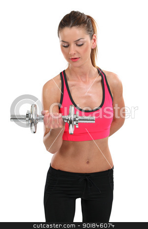 Young woman lifting a dumbbell Young woman lifting a dumbbell stock photo, Photo of a slim female lifting a dumbbell doing bicep curls.
by © Ron Sumners