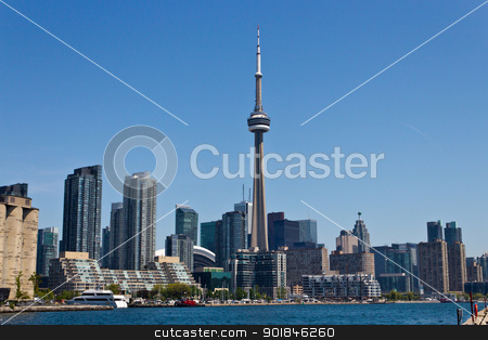 To use this stock image in your creative project, please select the size you need over to the right and click the "Add to Cart" button.
Your downloaded image will come with the Cutcaster watermark removed so don’t worry about the watermark you see on this page. Toronto Skyline stock photo, Downtown Toronto skyline with the CN Tower. by Click Images
