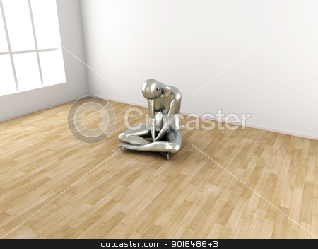 Depression Depression stock photo, Abstract 3D rendered illustration of a depressed woman. by Michael Osterrieder
