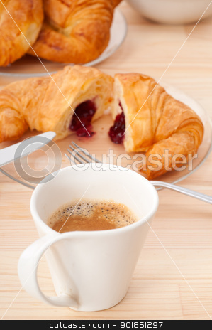 Fresh croissant french brioche and coffee fresh croissant french brioche and coffee stock photo, fresh croissant french brioche and coffee typical traditional Italian breakfast by Francesco Perre