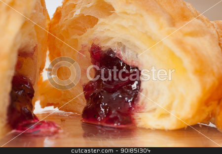 Croissant French brioche filled with berries jam croissant French brioche filled with berries jam stock photo, fresh baked croissant French brioche filled with berries jam by Francesco Perre