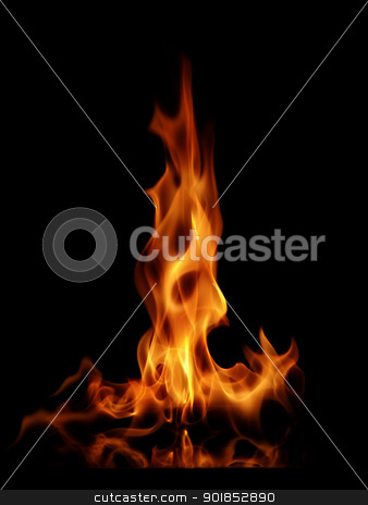 Fire flames Fire flames stock photo, Firey flames on black background by Matt Jones