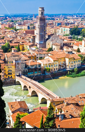 Verona Verona stock photo, Verona panoramic view from the hill, Italy by Alexey Popov