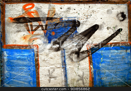 Background of white wall painted graffiti Background of white wall painted graffiti stock photo, Background of white wall painted graffiti. Teenagers vandalism. by sauletas