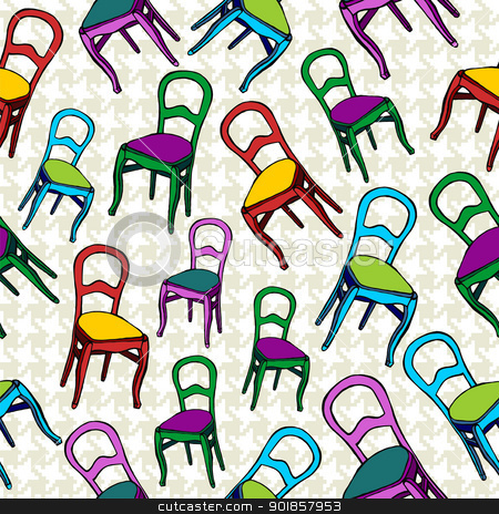 To use this stock image in your creative project, please select the size you need over to the right and click the "Add to Cart" button.
Your downloaded image will come with the Cutcaster watermark removed so don’t worry about the watermark you see on this page. Vintage chairs seamless pattern background. stock vector clipart, Vintage chairs seamless pattern background. Vector file layered for easy manipulation and custom coloring. by Cienpies Design