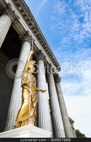 Golden statue golden statue stock photo, An image of a nice golden statue under a blue sky by Markus Gann