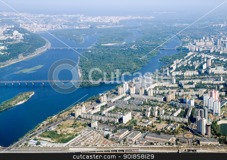 To use this stock image in your creative project, please select the size you need over to the right and click the "Add to Cart" button.
Your downloaded image will come with the Cutcaster watermark removed so don’t worry about the watermark you see on this page. Kyiv city - aerial view. stock photo, Kyiv capital city of Ukraine. Aerial view. by Oleksiy Fedorov