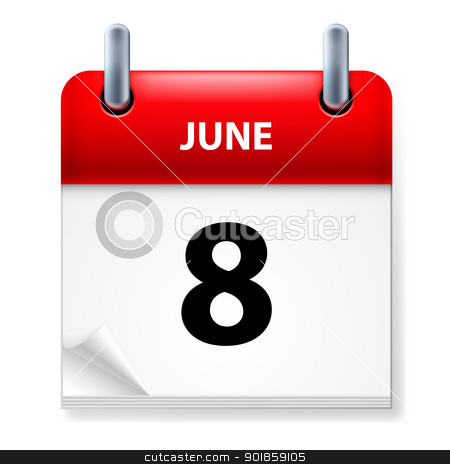 To use this stock image in your creative project, please select the size you need over to the right and click the "Add to Cart" button.
Your downloaded image will come with the Cutcaster watermark removed so don’t worry about the watermark you see on this page. Calendar stock photo, Eighth June in Calendar icon on white background by dvarg