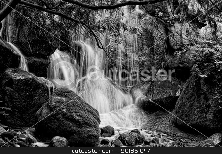 To use this stock image in your creative project, please select the size you need over to the right and click the "Add to Cart" button.
Your downloaded image will come with the Cutcaster watermark removed so don’t worry about the watermark you see on this page. Tranquil Waterfall stock photo, Water flows with tranquility at the Minnesota Landscape Arboretum. by Ken Wolter