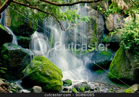 To use this stock image in your creative project, please select the size you need over to the right and click the "Add to Cart" button.
Your downloaded image will come with the Cutcaster watermark removed so don’t worry about the watermark you see on this page. Tranquil Waterfall stock photo, Water flows with tranquility at the Minnesota Landscape Arboretum. by Ken Wolter