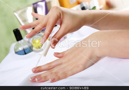 To use this stock image in your creative project, please select the size you need over to the right and click the "Add to Cart" button.
Your downloaded image will come with the Cutcaster watermark removed so don’t worry about the watermark you see on this page. Female hands and manicure related objects stock photo, Female hands and manicure related objects in spa salon by Sergey Nivens