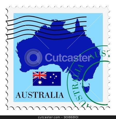 Stamp with map and flag of Australia stamp with map and flag of Australia stock vector clipart, Image of stamp with map and flag of Australia by Oleksandr Kovalenko