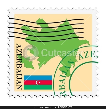 Stamp with map and flag of Azerbaijan stamp with map and flag of Azerbaijan stock vector clipart, Image of stamp with map and flag of Azerbaijan by Oleksandr Kovalenko