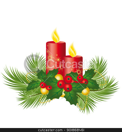 To use this stock image in your creative project, please select the size you need over to the right and click the "Add to Cart" button.
Your downloaded image will come with the Cutcaster watermark removed so don’t worry about the watermark you see on this page. Christmas candles stock vector clipart, decorative Christmas candles on a white background by Miroslava Hlavacova