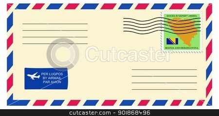 Letter to/from Bosnia and Herzegovina letter to/from Bosnia and Herzegovina stock vector clipart, letter to/from Bosnia and Herzegovina by Oleksandr Kovalenko