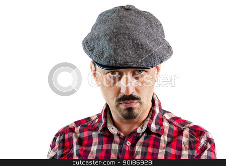 Closeup portrait of a young man man wearing a cap Closeup portrait of a young man man wearing a cap stock photo, Young man wearing a cap, isolated on white background by tristanbm