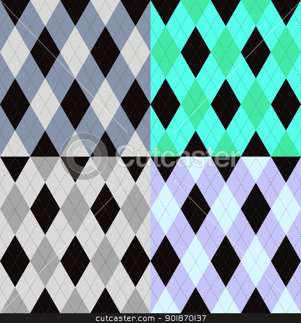 Argyle seamless pattern Argyle seamless pattern stock vector clipart, Argyle seamless pattern, four color options. Vector illustration. by lkeskinen