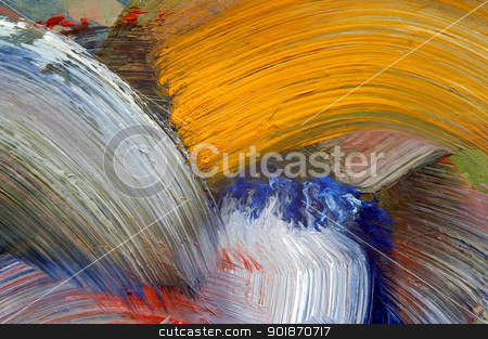 Strokes strokes stock photo, Extreme closeup of brush strokes - run colors - craftsmanship by Siloto