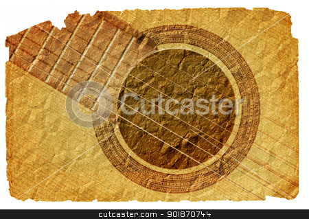 Background with guitar in grunge style background with guitar in grunge style stock photo, Image of the background with acoustic guitar in grunge style by Siloto