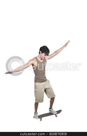 Man with Skateboard Man with Skateboard stock photo, Handsome young man with a skateboard ready to ride by Robert Byron