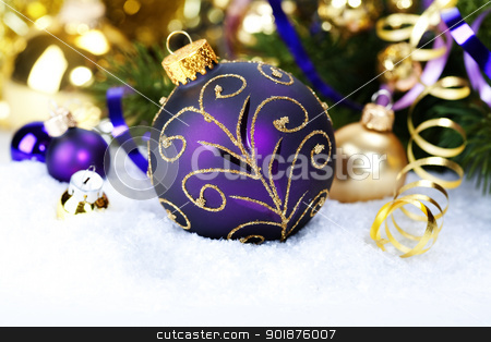 To use this stock image in your creative project, please select the size you need over to the right and click the "Add to Cart" button.
Your downloaded image will come with the Cutcaster watermark removed so don’t worry about the watermark you see on this page. Christmas composition stock photo, Christmas ball decoration with branch of Christmas tree by klenova