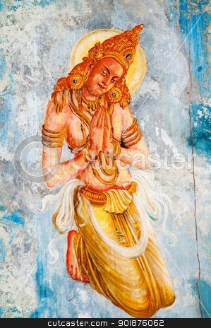 Buddhism angel - deva Buddhism angel - deva stock photo, Traditional Sri Lanka style art with the buddhism angel - deva image by Iryna Rasko