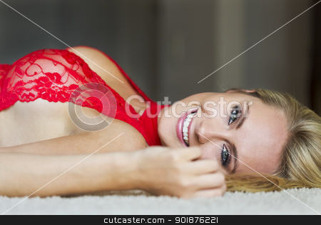 Blonde Model in Lingerie Blonde Model in Lingerie stock photo, Blonde model posing in lingerie with natural lighting by Walter Arce