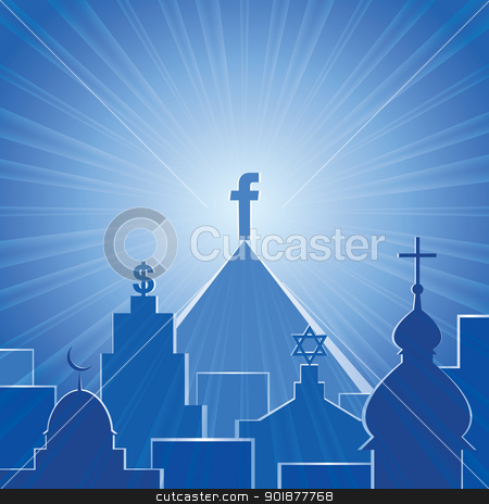 To use this stock image in your creative project, please select the size you need over to the right and click the "Add to Cart" button.
Your downloaded image will come with the Cutcaster watermark removed so don’t worry about the watermark you see on this page. New religion. Social network. Vector stock vector clipart, Vector illustration, social network, new religion. Format eps10 by Alex Gontar