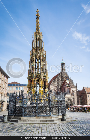 To use this stock image in your creative project, please select the size you need over to the right and click the "Add to Cart" button.
Your downloaded image will come with the Cutcaster watermark removed so don’t worry about the watermark you see on this page. fountain in Nuremberg stock photo, An image of a nice fountain in Nuremberg Bavaria Germany by Markus Gann