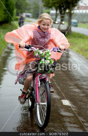 To use this stock image in your creative project, please select the size you need over to the right and click the "Add to Cart" button.
Your downloaded image will come with the Cutcaster watermark removed so don’t worry about the watermark you see on this page. girl cycling in the rain stock photo, girl with plastic poncho cycling in the rain by anton havelaar