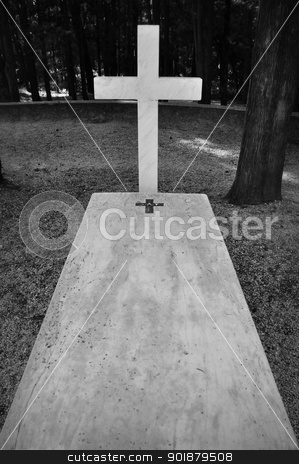 To use this stock image in your creative project, please select the size you need over to the right and click the "Add to Cart" button.
Your downloaded image will come with the Cutcaster watermark removed so don’t worry about the watermark you see on this page. charnel ground stock photo, Cross and marble grave tombstone among trees. by sirylok