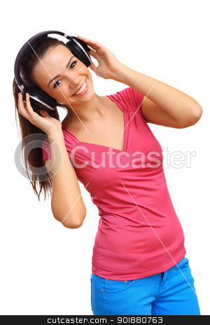 To use this stock image in your creative project, please select the size you need over to the right and click the "Add to Cart" button.
Your downloaded image will come with the Cutcaster watermark removed so don’t worry about the watermark you see on this page. Happy smiling girl dancing stock photo, Happy smiling girl dancing and listening to music by Sergey Nivens