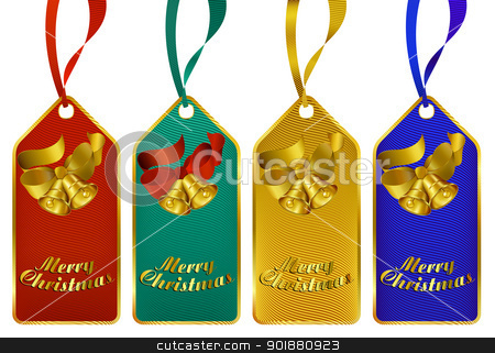 Merry Christmas gift tags Merry Christmas gift tags stock vector clipart, Christmas gift tags in four rich colors by Fenton