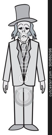 To use this stock image in your creative project, please select the size you need over to the right and click the "Add to Cart" button.
Your downloaded image will come with the Cutcaster watermark removed so don’t worry about the watermark you see on this page. Cartoon Ghost stock vector clipart, A cartoon depiction of a classic Victorian era ghost. by Jamie Slavy