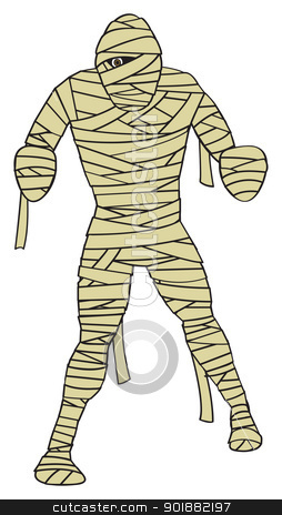 To use this stock image in your creative project, please select the size you need over to the right and click the "Add to Cart" button.
Your downloaded image will come with the Cutcaster watermark removed so don’t worry about the watermark you see on this page. Cartoon Mummy stock vector clipart, A cartoon depiction of the classic egyptian mummy monster. by Jamie Slavy