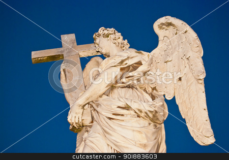 To use this stock image in your creative project, please select the size you need over to the right and click the "Add to Cart" button.
Your downloaded image will come with the Cutcaster watermark removed so don’t worry about the watermark you see on this page. Angel stock photo, one of the angels of the Ponte Sant Angelo in Rome by Juliane Jacobs