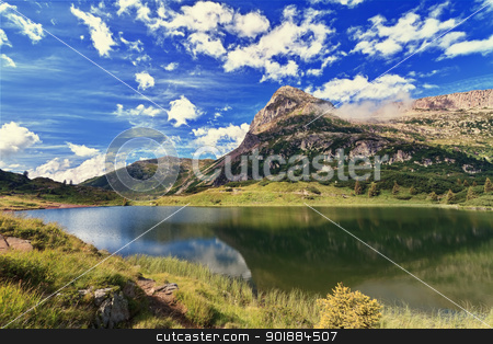To use this stock image in your creative project, please select the size you need over to the right and click the "Add to Cart" button.
Your downloaded image will come with the Cutcaster watermark removed so don’t worry about the watermark you see on this page. Colbricon lake - HDR stock photo, summer landscape of Colbricon lake, Rolle pass. Trentino, Italy.
Image processed with HDR technique by ANTONIO SCARPI