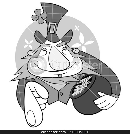 To use this stock image in your creative project, please select the size you need over to the right and click the "Add to Cart" button.
Your downloaded image will come with the Cutcaster watermark removed so don’t worry about the watermark you see on this page. Leprechaun stock vector clipart, Leprechaun with a pot of gold by Moenez