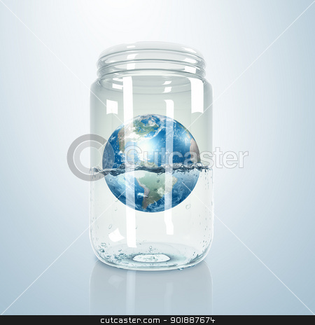 To use this stock image in your creative project, please select the size you need over to the right and click the "Add to Cart" button.
Your downloaded image will come with the Cutcaster watermark removed so don’t worry about the watermark you see on this page. Planet earth inside glass jar stock photo, Image of our planet earth inside a glass jar by Sergey Nivens