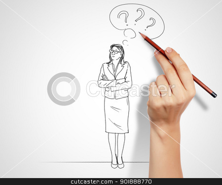 Questions and challenges in business drawing Questions and challenges in business drawing stock photo, Pencil drawing with quesions and challenges in business by Sergey Nivens