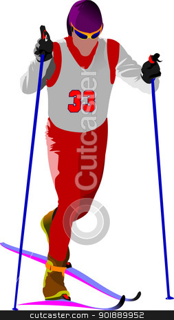 To use this stock image in your creative project, please select the size you need over to the right and click the "Add to Cart" button.
Your downloaded image will come with the Cutcaster watermark removed so don’t worry about the watermark you see on this page. Ski runner colored silhouettes. Vector illustration stock vector clipart, Ski runner colored silhouettes. Vector illustration by Leonid Dorfman