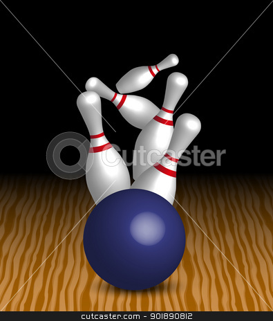 To use this stock image in your creative project, please select the size you need over to the right and click the "Add to Cart" button.
Your downloaded image will come with the Cutcaster watermark removed so don’t worry about the watermark you see on this page. Bowling stock vector clipart, Bowling - Four Pins and Blue Ball On Wooden Alley by JAMDesign