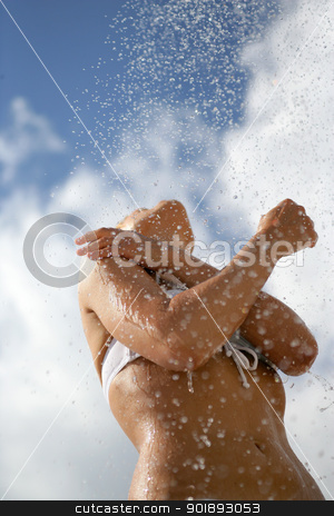 Woman splashing around in the sea Woman splashing around in the sea stock photo, Woman splashing around in the sea by photography33