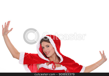 To use this stock image in your creative project, please select the size you need over to the right and click the "Add to Cart" button.
Your downloaded image will come with the Cutcaster watermark removed so don’t worry about the watermark you see on this page. Young woman dressed in a cute Christmas outfit stock photo, Young woman dressed in a cute Christmas outfit by photography33