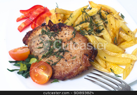 To use this stock image in your creative project, please select the size you need over to the right and click the "Add to Cart" button.
Your downloaded image will come with the Cutcaster watermark removed so don’t worry about the watermark you see on this page. Grilled pork steak on white plate. stock photo, Grilled pork steak on white plate. Isolated by Evgeniy Ovchinnikov
