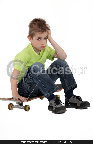 To use this stock image in your creative project, please select the size you need over to the right and click the "Add to Cart" button.
Your downloaded image will come with the Cutcaster watermark removed so don’t worry about the watermark you see on this page. Little boy sat on skateboard stock photo, Little boy sat on skateboard by photography33