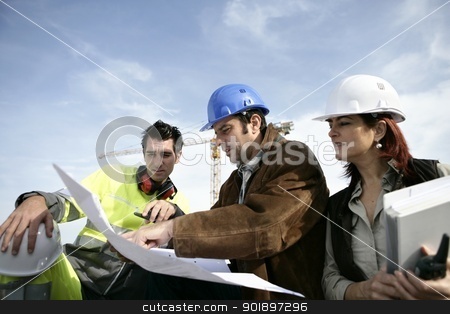 To use this stock image in your creative project, please select the size you need over to the right and click the "Add to Cart" button.
Your downloaded image will come with the Cutcaster watermark removed so don’t worry about the watermark you see on this page. Construction team on site stock photo, Construction team on site by photography33